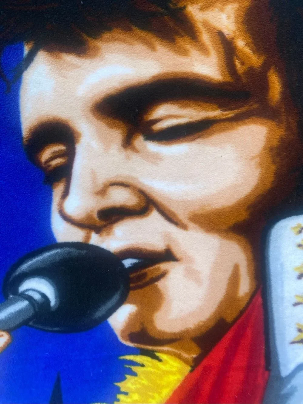 Elvis Presley 2012 polyester fleece the Northwest Company blanket Stain